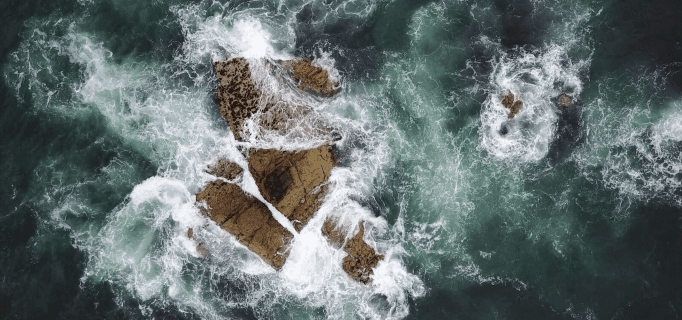 Ocean stone in Atlantic