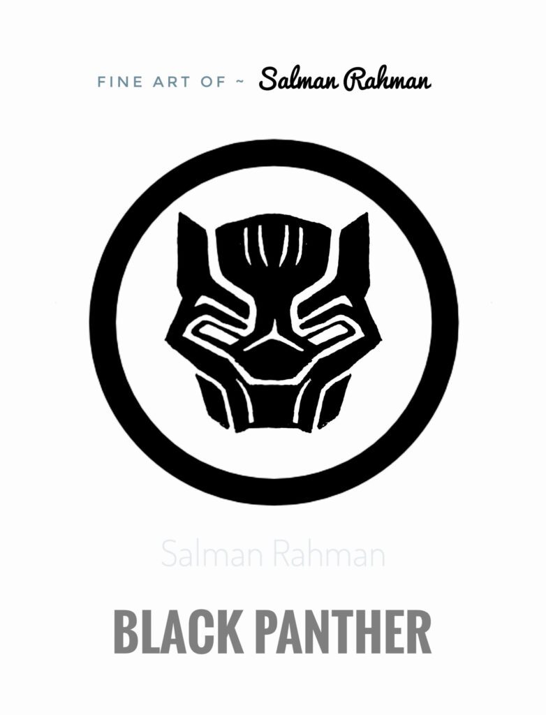 Black Panther head poses logo HD. 