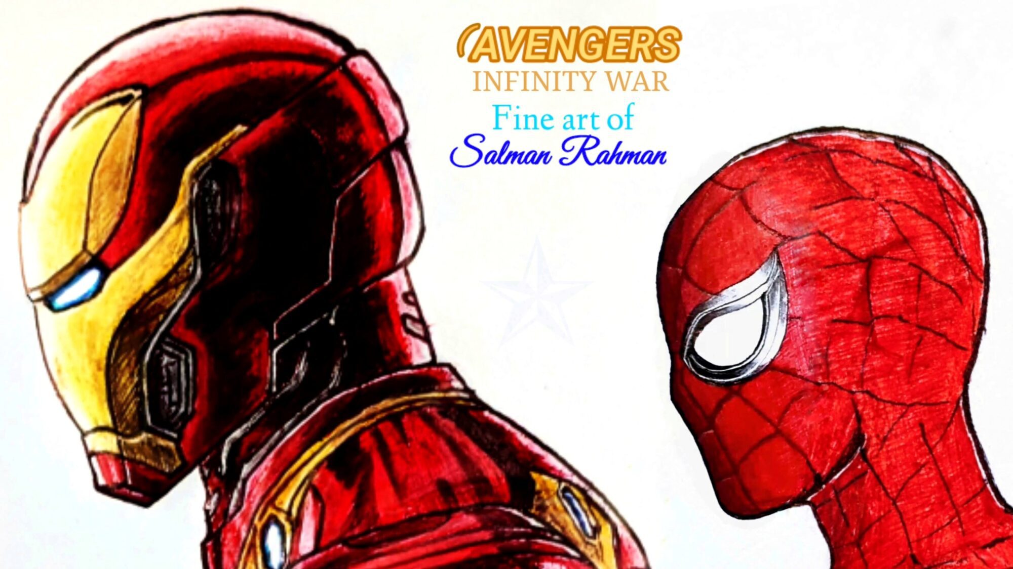 Ironman and Spiderman Drawing.
