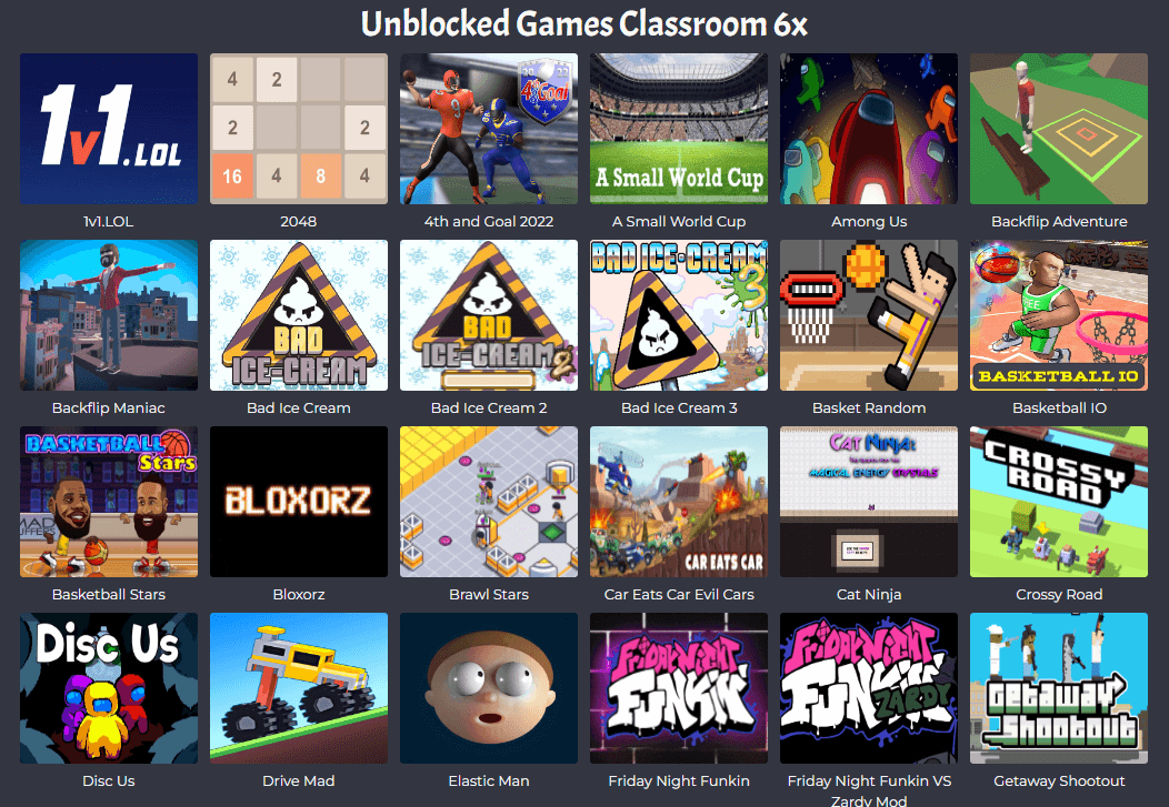 Classroom 6x Unblocked Games for an Epic Educational Adventure