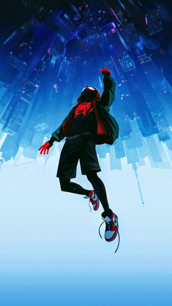 Miles Morales falling wallpaper