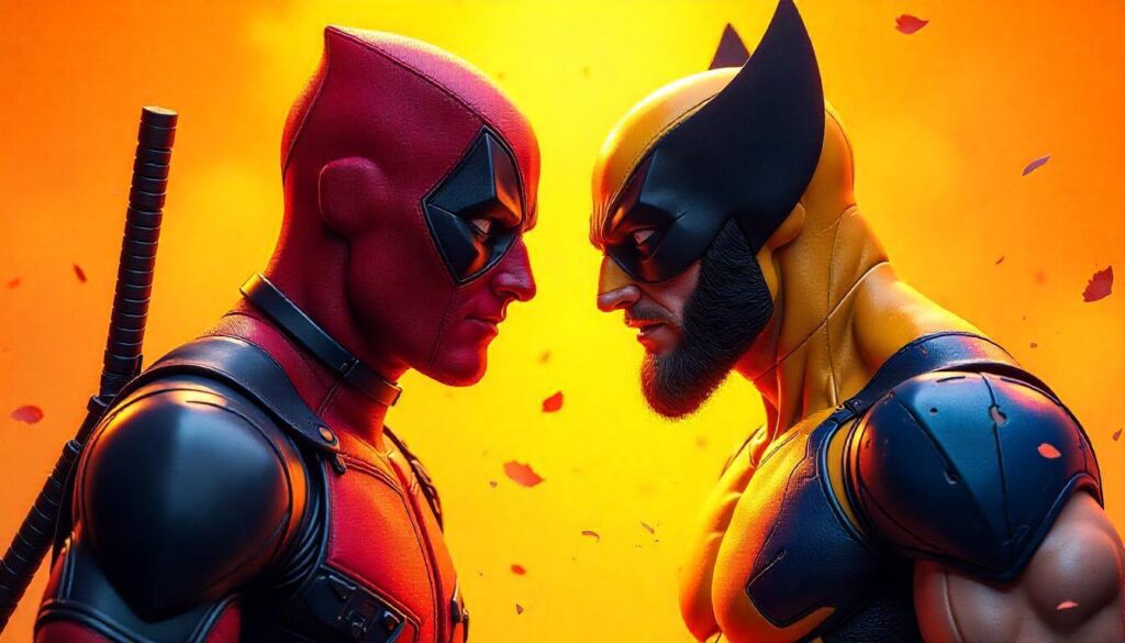 Deadpool and Wolverine Wallpaper Face to Face