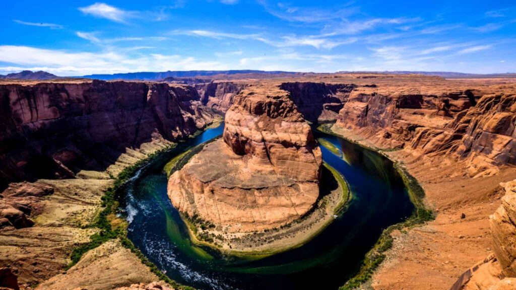 Horseshoe bend sunny 4k wallpaper