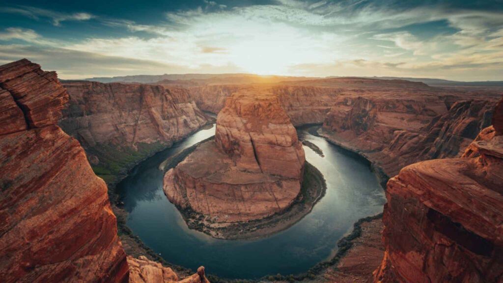 Horseshoe bend sunset 4k desktop wallpaper