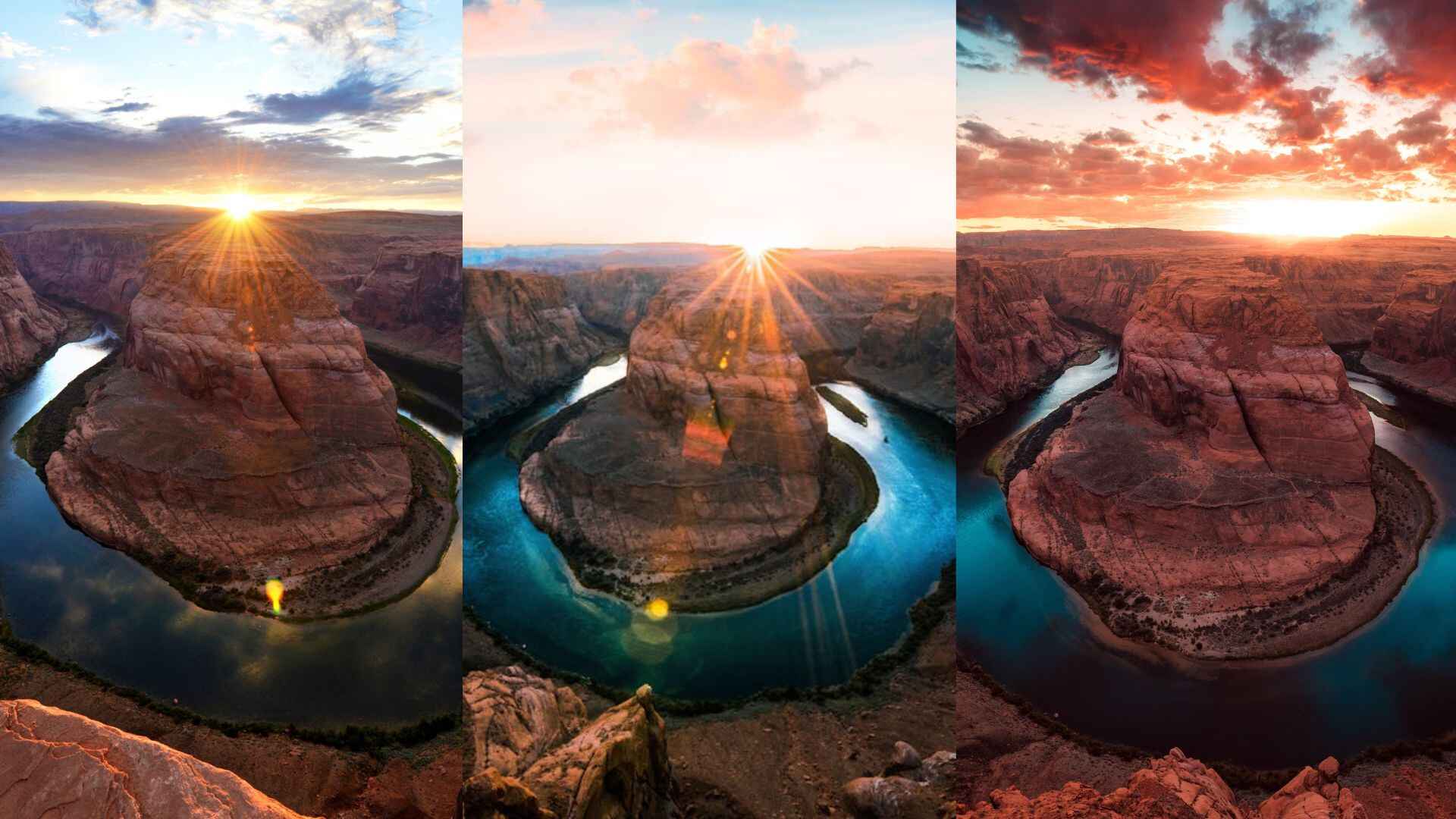 horseshoe bend sunset 4k wide desktop wallpaper