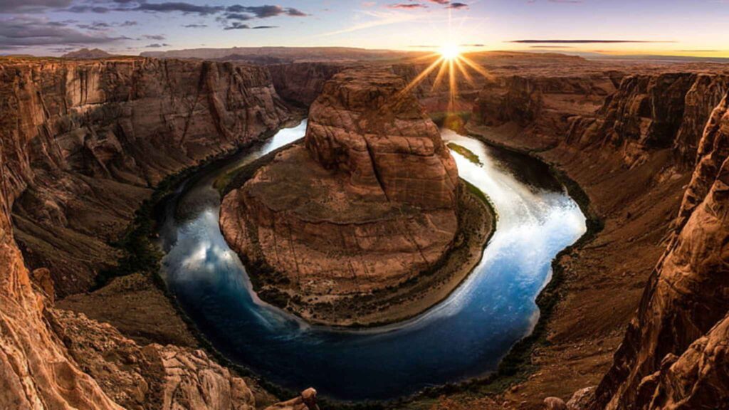 Horseshoe bend sunset wallpaper