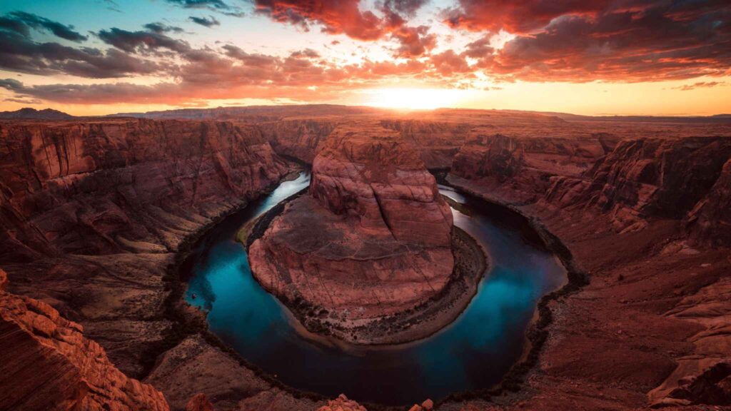 Horseshoe bend sunset 4K wallpaper