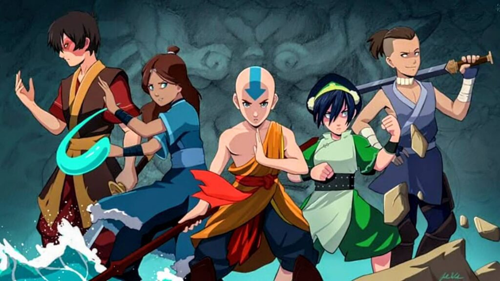 Avatar airbender Aang, Roku, Katara, Zuko wallpaper