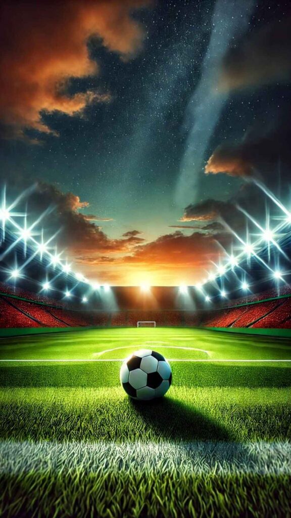 Football on Stadium Wallpaper for Mobile