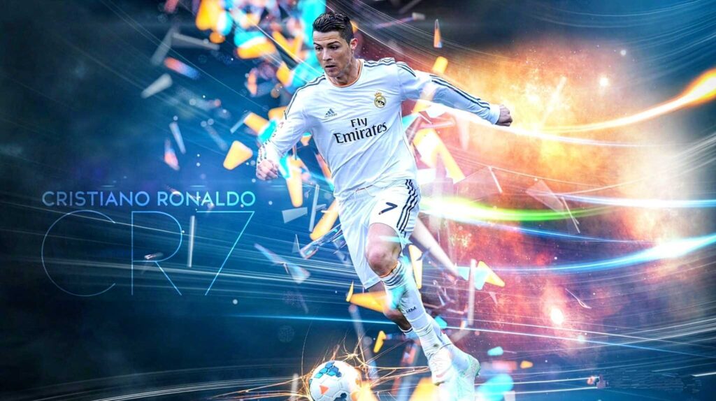 CR7 Real Madrid Football Playing Wallpaper 4K