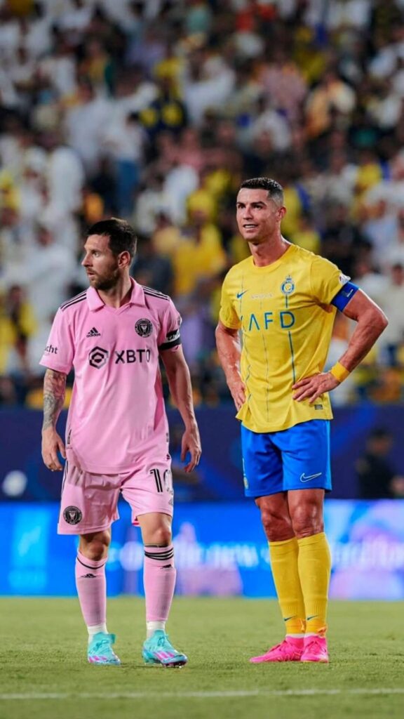 Messi at Inter Miami and Ronaldo at Al-Nassr FC Wallpaper HD