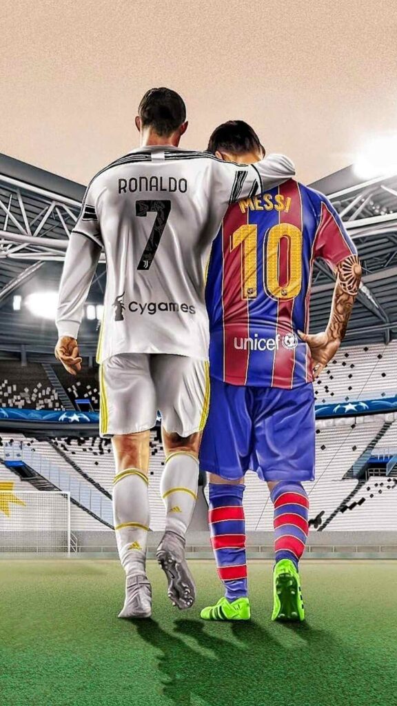 Ronaldo and Messi Together Wallpaper