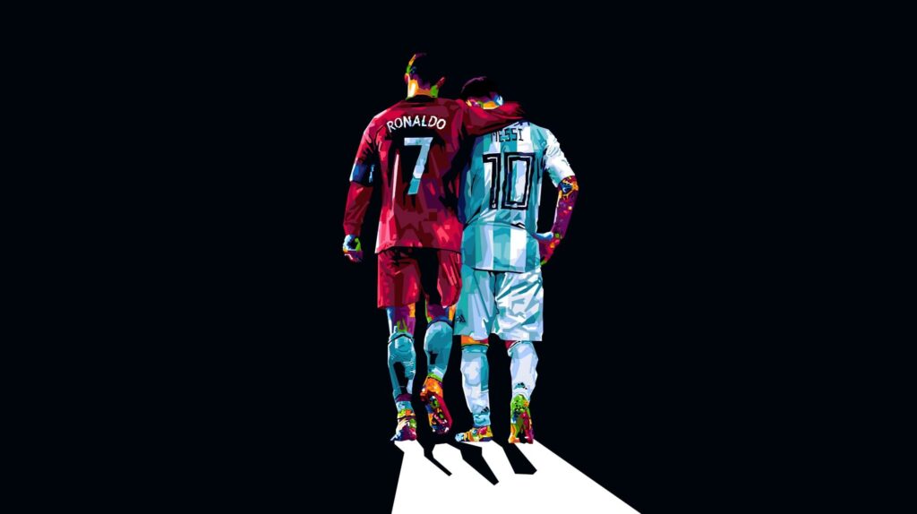 Messi and Ronaldo Wallpaper illustration