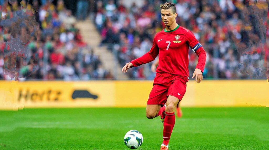 Ronaldo Playing at Portugal Wallpaper in 4K Background
